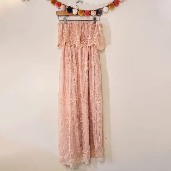 chinese dress ladies Lace-Trim Satin Floral Maxi Dress main image 1